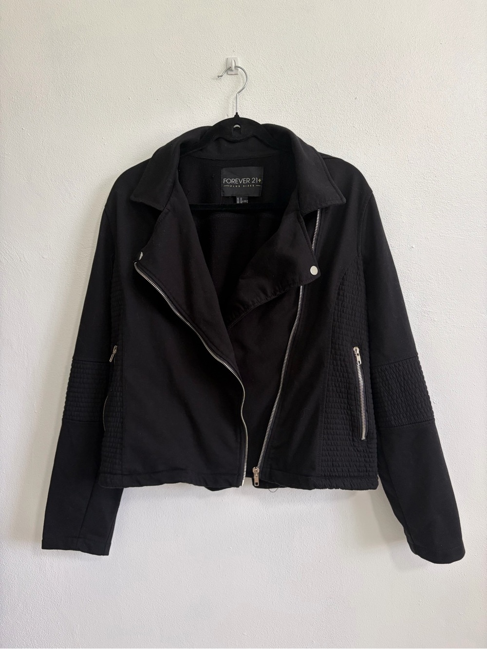 Forever 21 Black Zippered Moto Jacket
